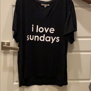 Peace love world Black “I love sundays” shirt